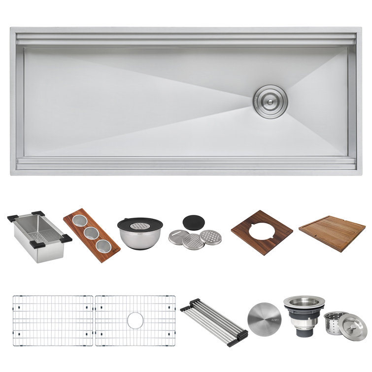 45-Inch Stainless Steel Apron-Front Workstation Kitchen Sink with Accessories