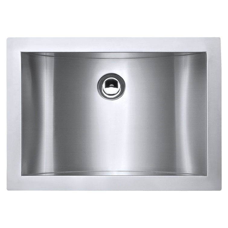 Brushed Stainless Steel Rectangular Undermount Bathroom Sink