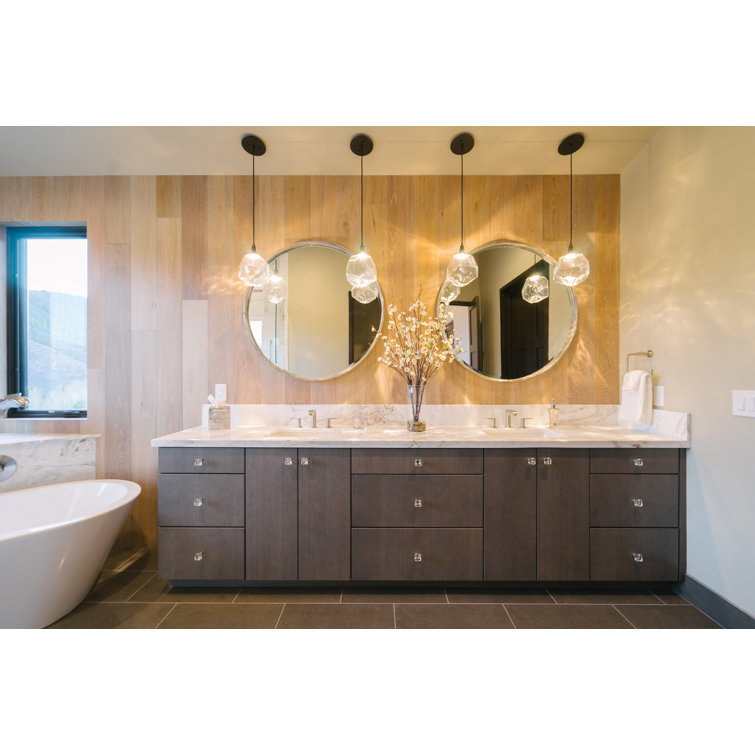 Gem Inspired 8.4" Smoke Glass & Satin Nickel LED Pendant Light