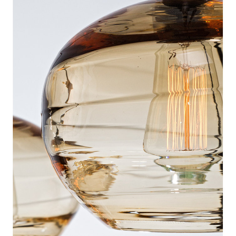 Coppa 8" Matte Black Handmade Blown Glass Drum Pendant Light