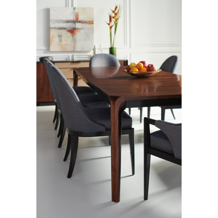 Rich Walnut Extendable Dining Table with Dark Chocolate Accents