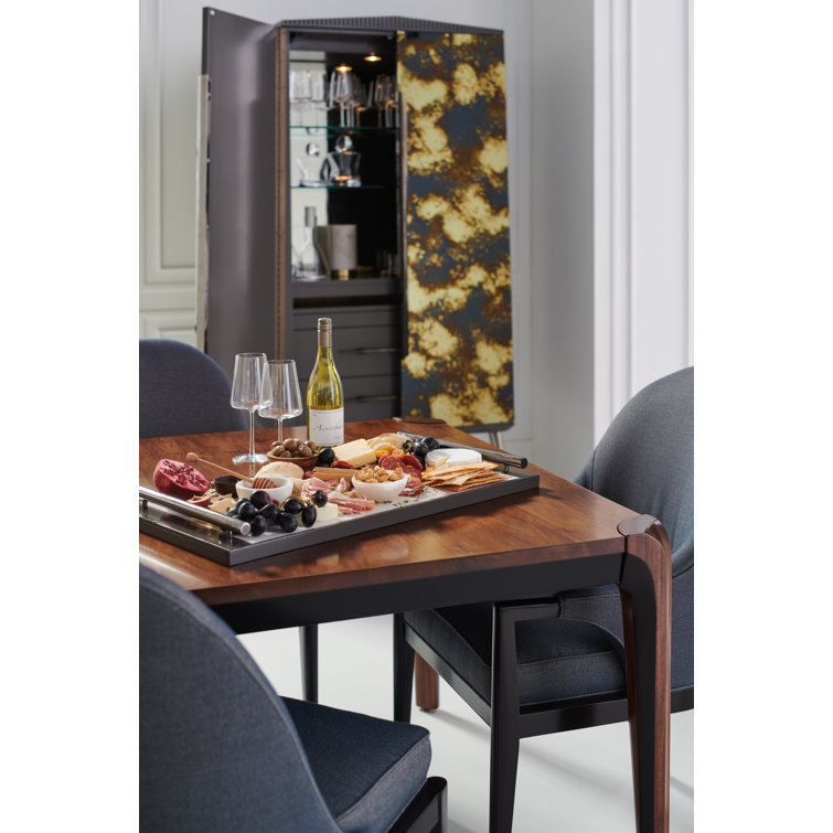 Rich Walnut Extendable Dining Table with Dark Chocolate Accents