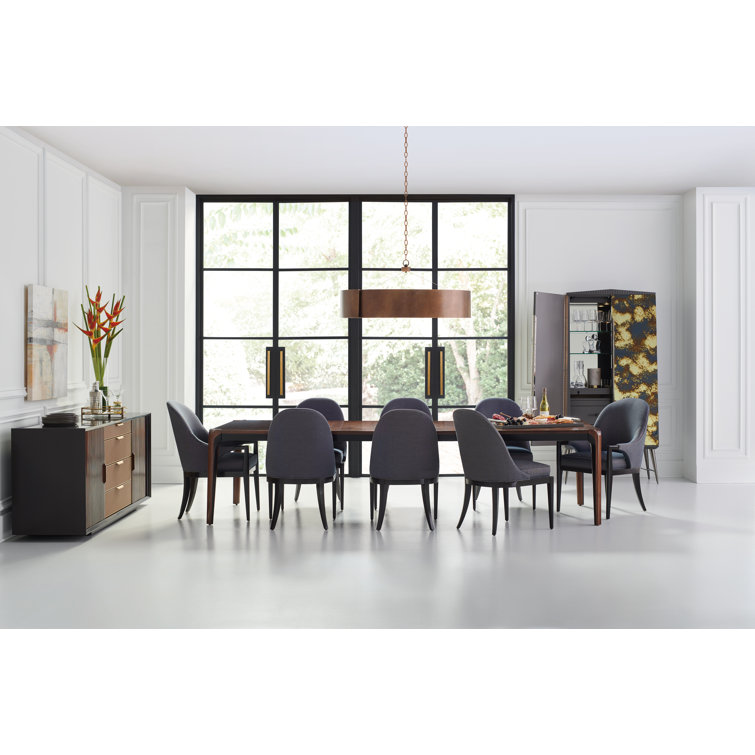 Rich Walnut Extendable Dining Table with Dark Chocolate Accents