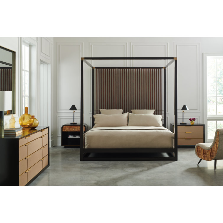 Beige and Brown 3-Drawer Transitional Nightstand