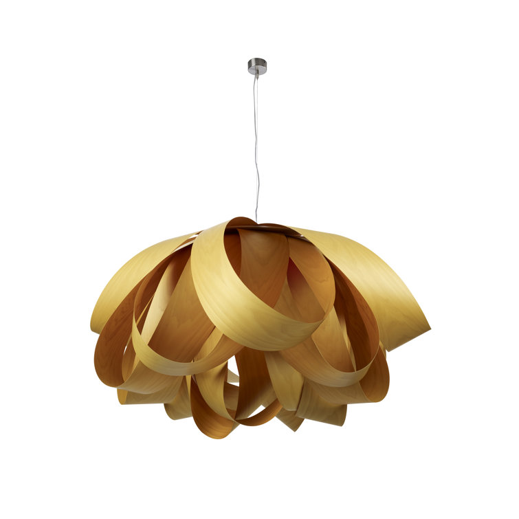 FSC-Certified Beech Geometric Small Pendant Light in Natural Finish
