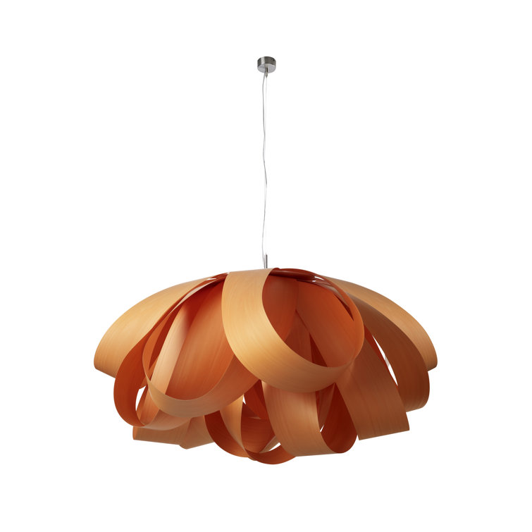 FSC-Certified Beech Geometric Small Pendant Light in Natural Finish