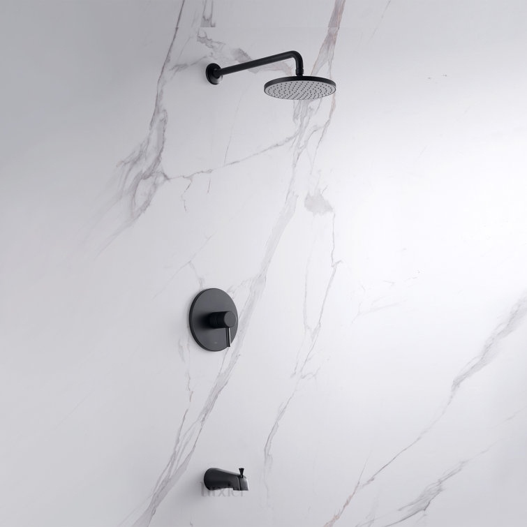 Matte Black Rainfall Wall Mounted Shower Faucet Set