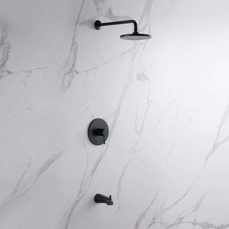 Matte Black Rainfall Wall Mounted Shower Faucet Set