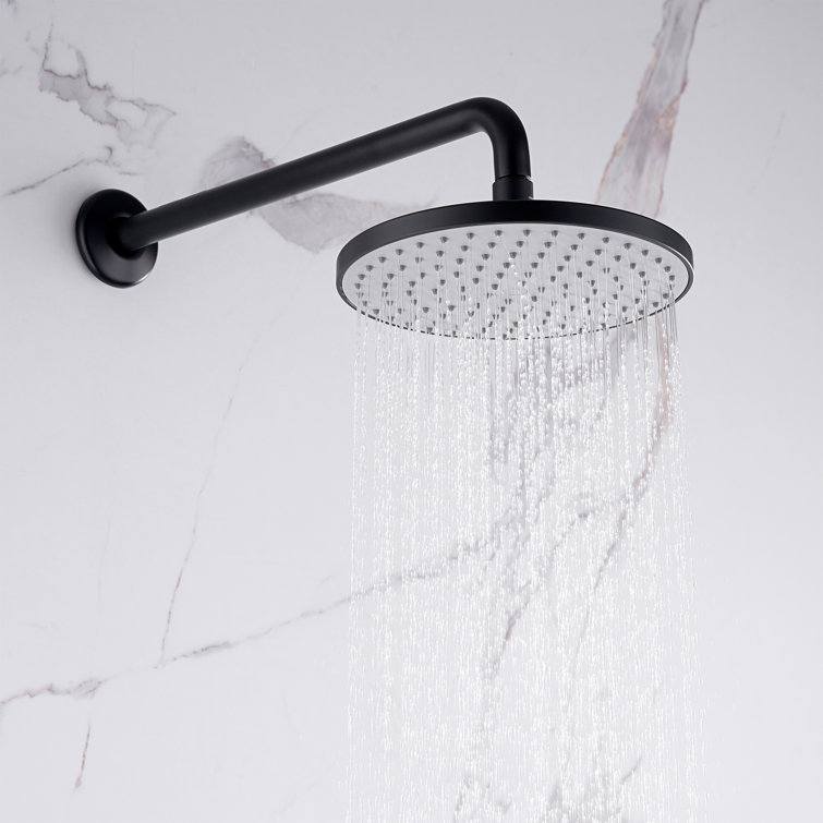 Matte Black Rainfall Wall Mounted Shower Faucet Set
