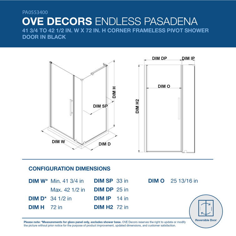 Pasadena Frameless Corner Shower Kit with Oil Rubbed Bronze Finish