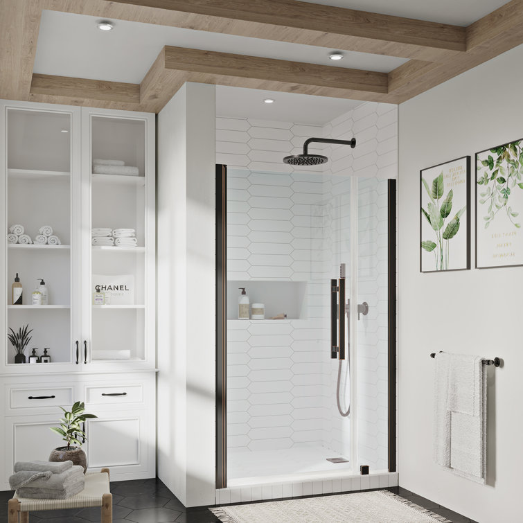 Pasadena 35" x 72" Frameless Shower Kit with Bronze Finish