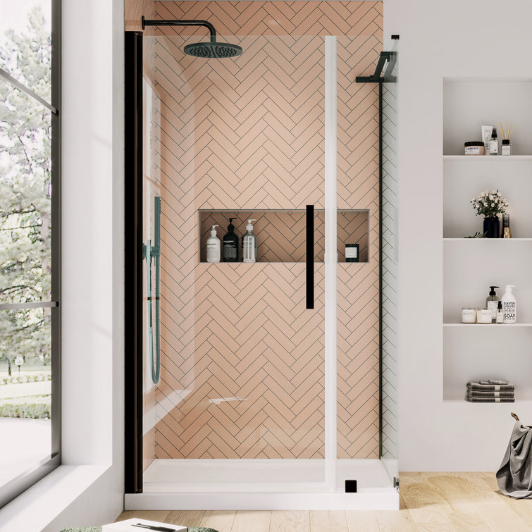 Pasadena Frameless Rectangle Shower Kit with Oil Rubbed Bronze Finish