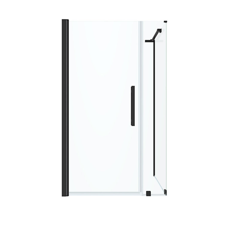 Pasadena 36.5" x 72" Frameless Black Glass Shower Kit