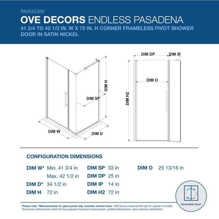Pasadena Frameless Corner Shower Kit with Oil Rubbed Bronze Finish