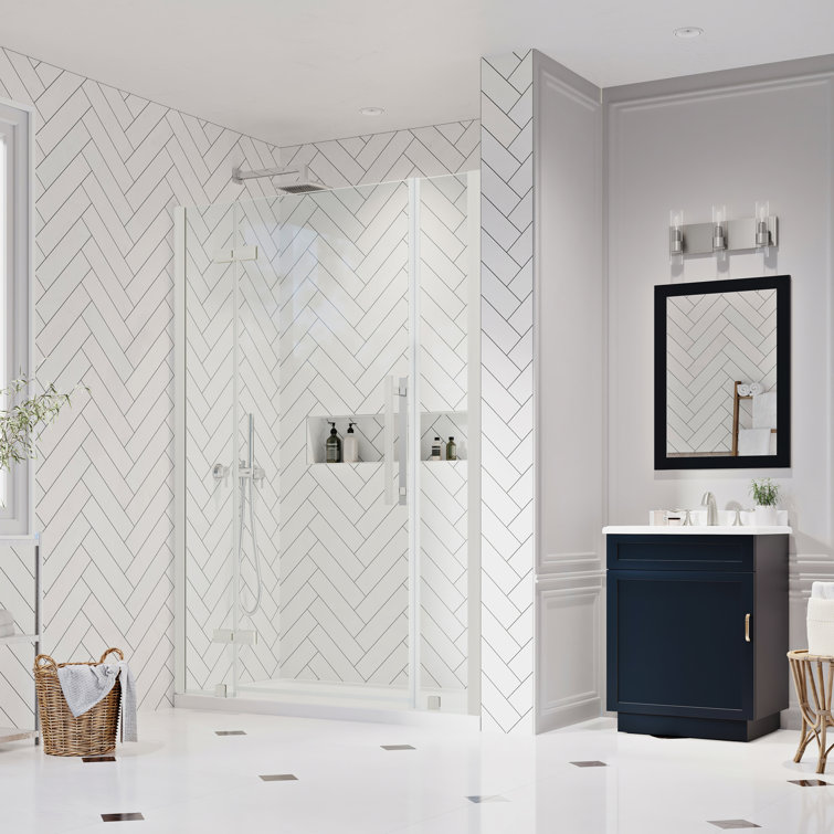 Endless Tampa Satin Nickel Frameless Shower Kit with Acrylic Base