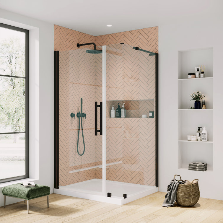 Pasadena Frameless Rectangle Shower Kit with Oil Rubbed Bronze Finish