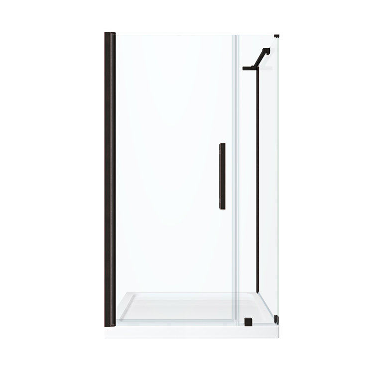 Pasadena Frameless Rectangle Shower Kit with Oil Rubbed Bronze Finish