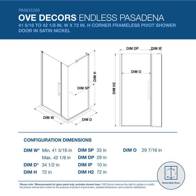 Pasadena Oil Rubbed Bronze Frameless Corner Shower Kit with Tempered Glass Panels
