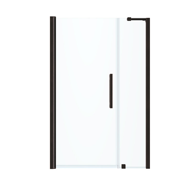 Pasadena Bronze Frameless Alcove Shower Kit with Tempered Glass Panels