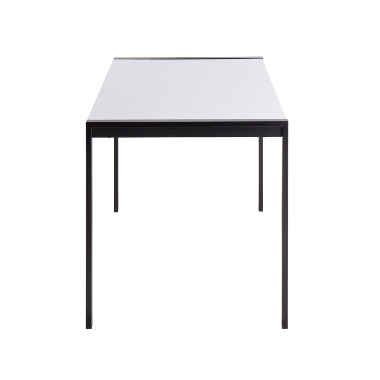 Contemporary Black Metal and White Wood Dining Table