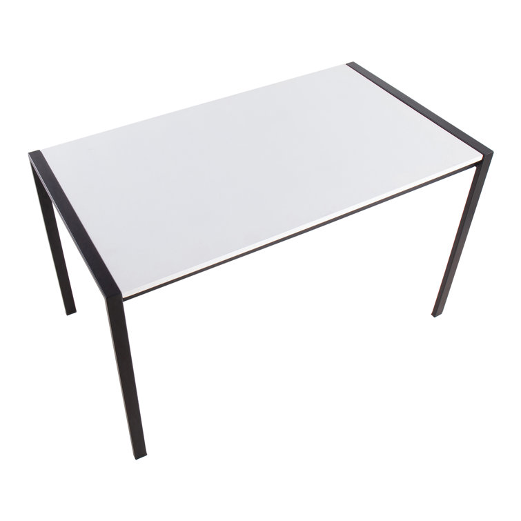 Contemporary Black Metal and White Wood Dining Table