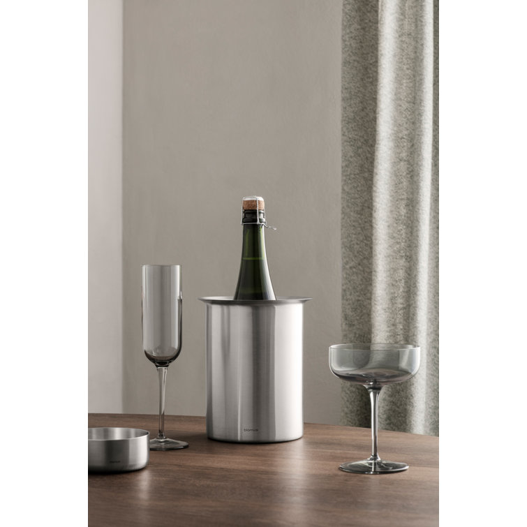 FUUM 7 oz. Smoke Crystal Champagne Flute Set