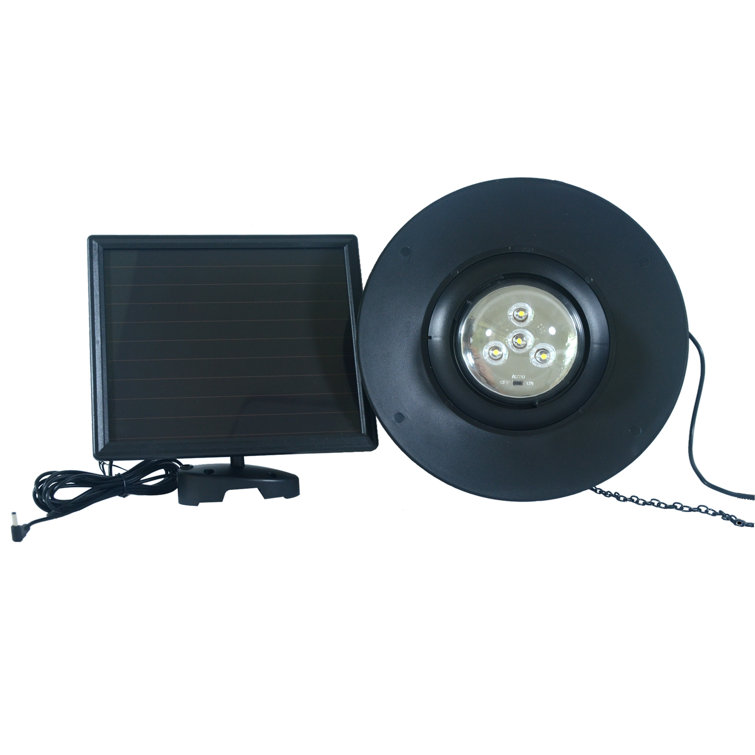 Black Glass LED Solar-Powered Indoor/Outdoor Hanging Light