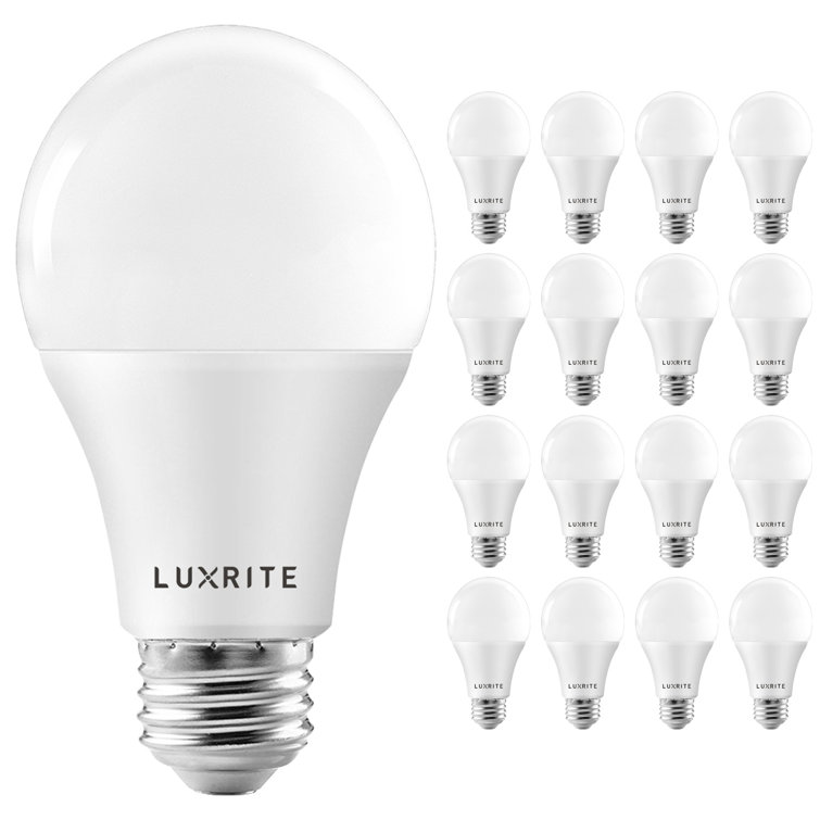 Luxrite White Frosted Dimmable LED Light Bulb 16-Pack