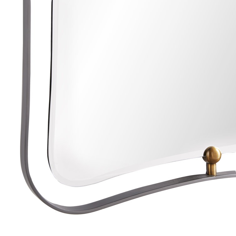 Janey Rectangular Gold and Iron Hourglass Wall Mirror 45"x30"