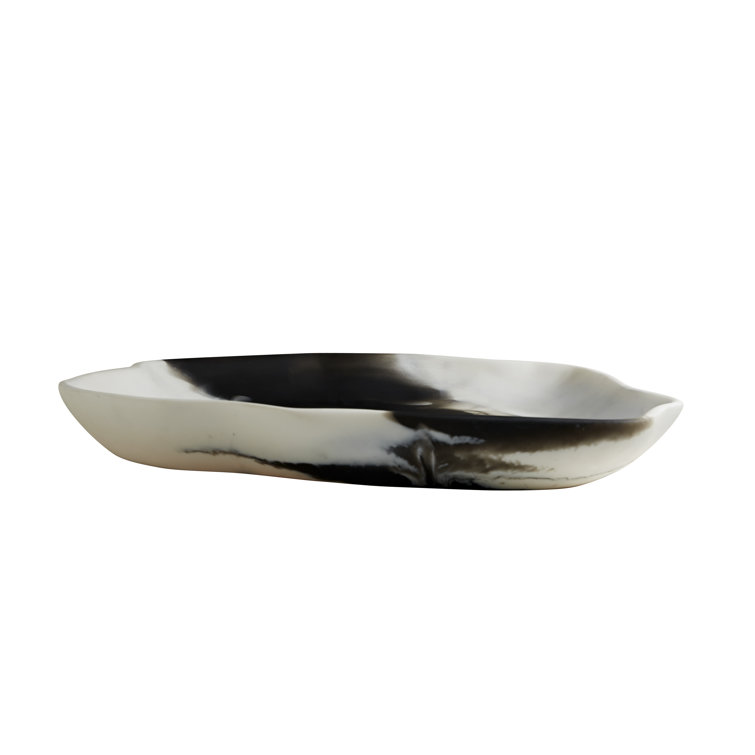 Hollie Black and White Organic Edge Plastic Trays, Set of 2