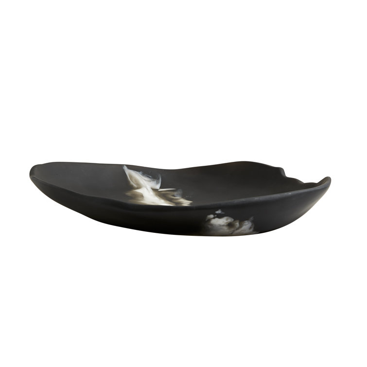 Hollie Black and White Organic Edge Plastic Trays, Set of 2