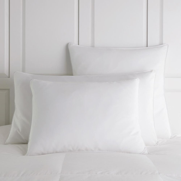 Standard Firm White Down Alternative Pillow with Cotton Cover