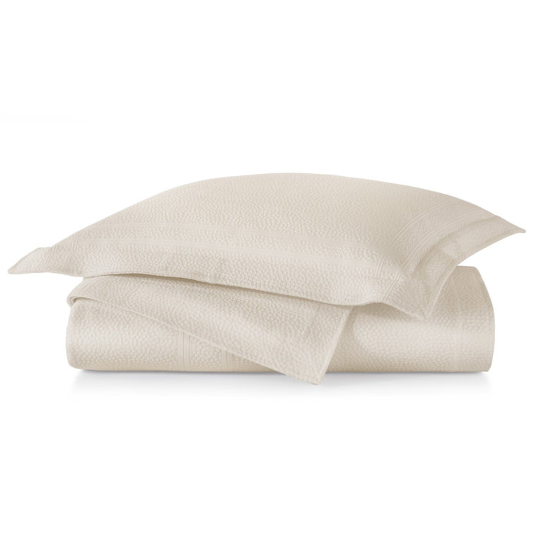 Linen Twin Cotton Matelasse Coverlet with Shams