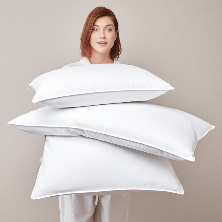 Standard Firm White Down Alternative Pillow with Cotton Cover