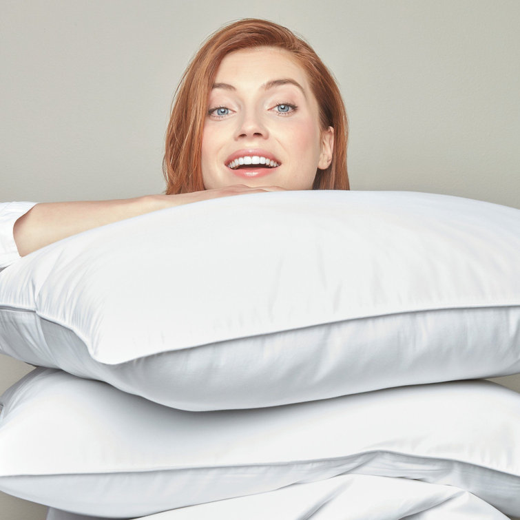 Standard Firm White Cotton Down Bed Pillow