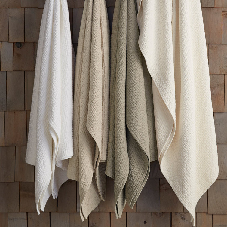Linen Twin Cotton Matelassé Basket Weave Coverlet