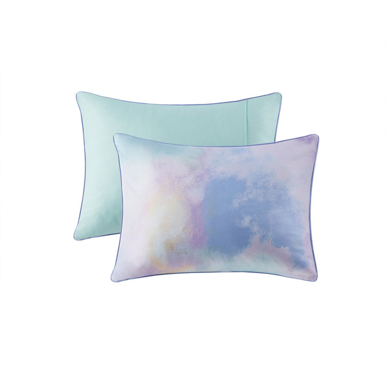 Aqua Watercolor Tie Dye Full Microfiber Comforter Set