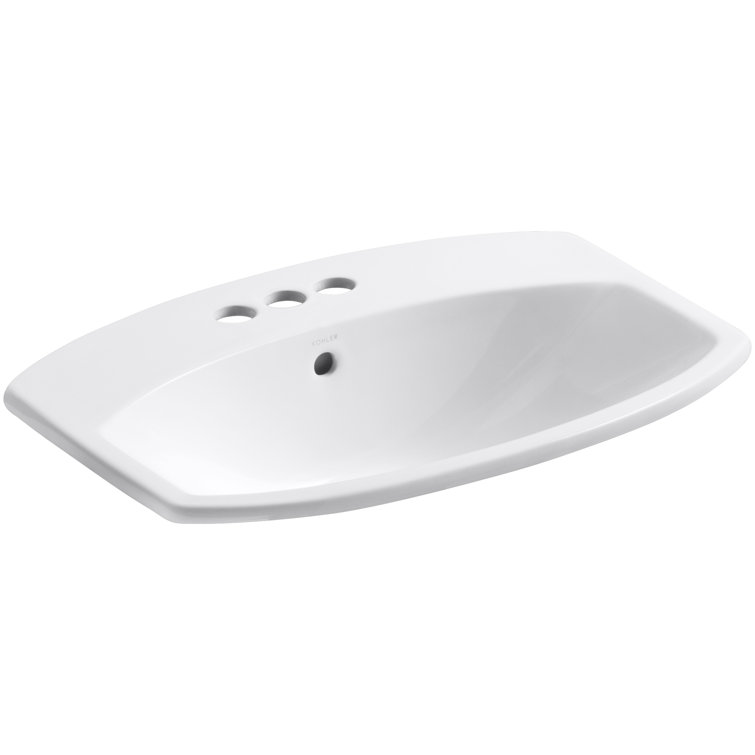 Cimarron® Vitreous China Rectangular Drop-In Bathroom Sink with Overflow