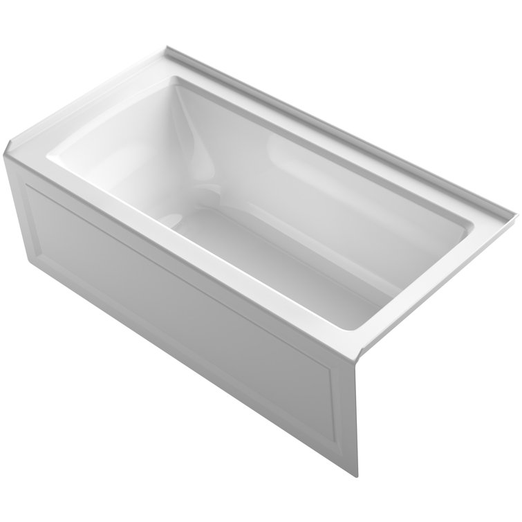 Archer 60" White Acrylic Alcove Bathtub with Left Drain