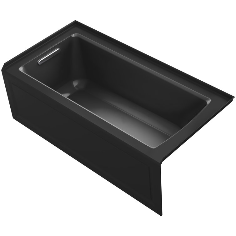 Archer 60" x 30" Acrylic Alcove Soaking Bathtub with Comfort Depth