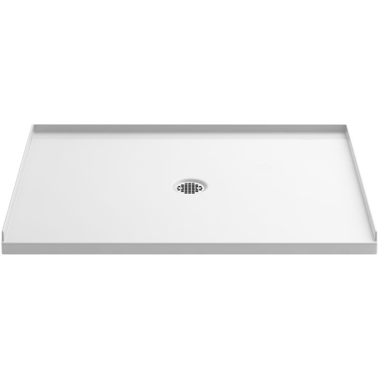 Ballast White Resin Concrete 48" x 36" Shower Base with Center Drain