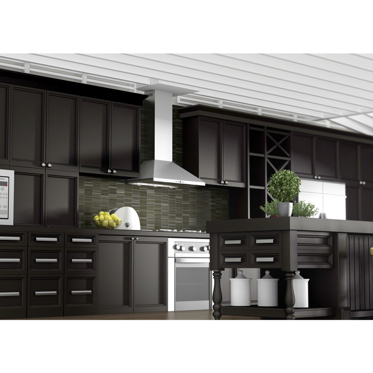 36" Stainless Steel Convertible Wall Mount Range Hood with Charcoal Filter