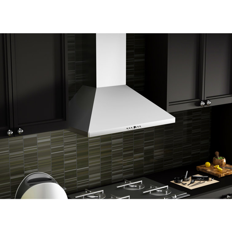 36" Stainless Steel Convertible Wall Mount Range Hood with Charcoal Filter