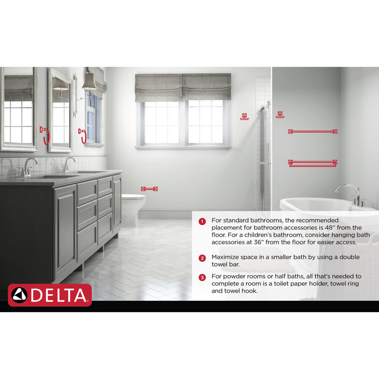 Modern Chrome Wall Mounted Stainless Steel Towel Bar