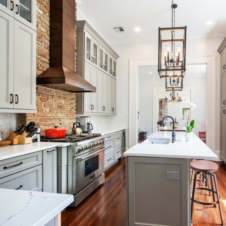 30'' Walnut and Stainless Steel Wall Mount Range Hood