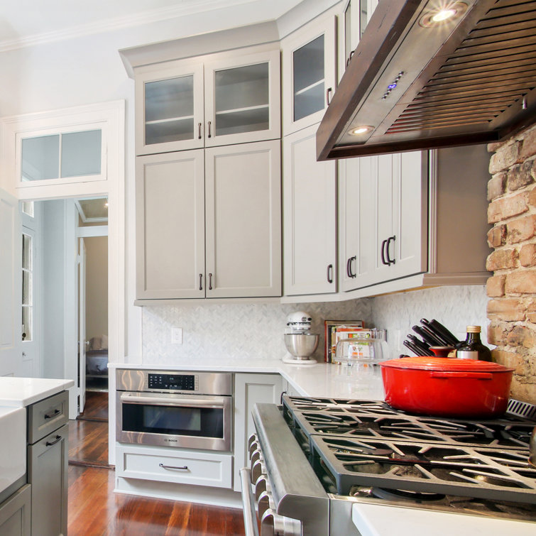 30'' Walnut and Stainless Steel Wall Mount Range Hood