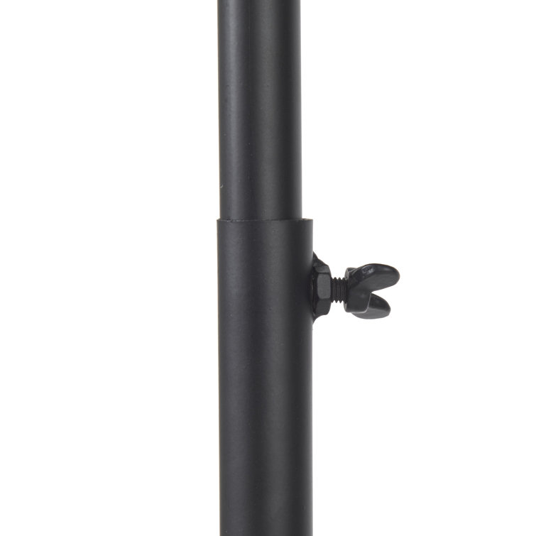 Black Metal Tripod Floor Lamp with Frosted Glass Shade