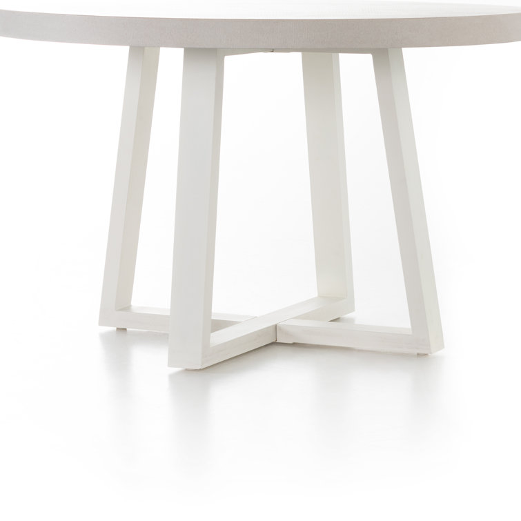 Cyrus 47'' Beige and White Round Outdoor Dining Table