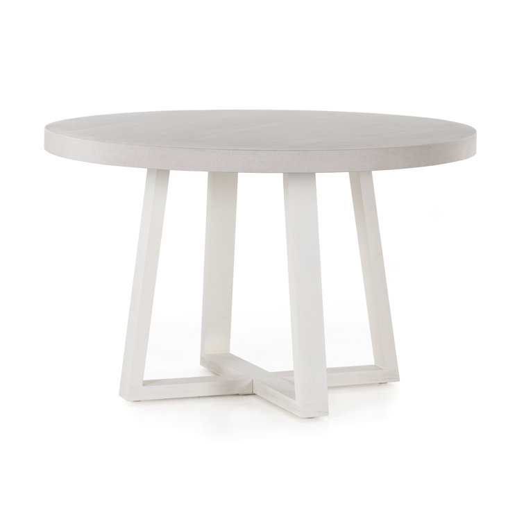 Cyrus 47'' Beige and White Round Outdoor Dining Table