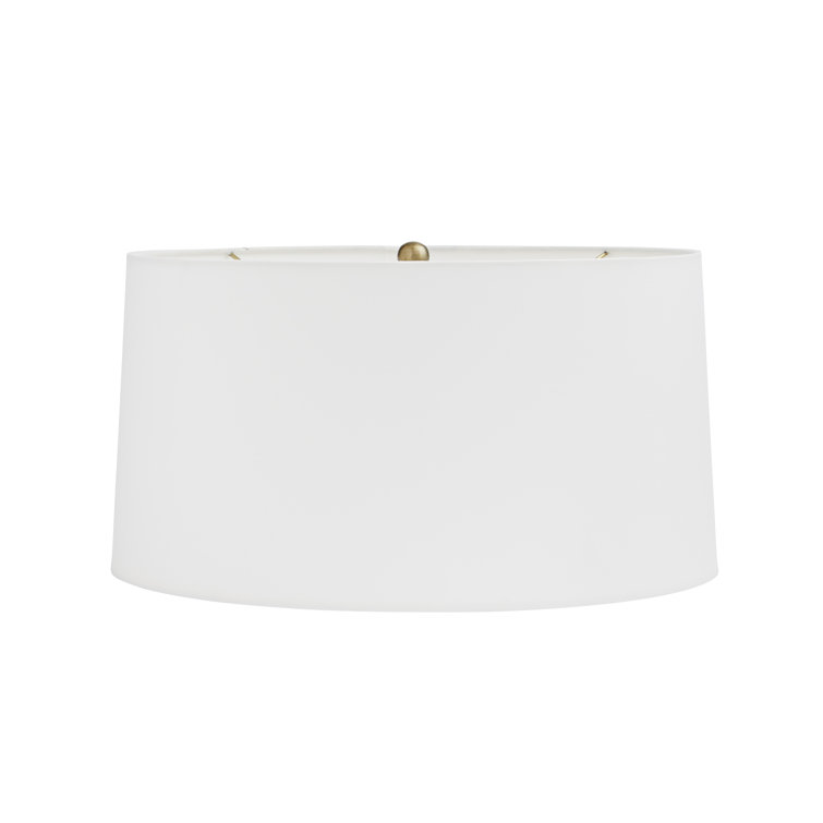 Narsi Antique Brass Tapered Table Lamp with Off-White Shade